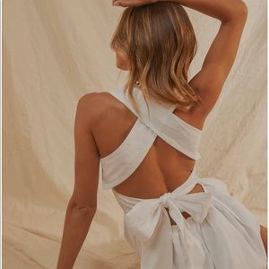 Peppermayo white linen dress